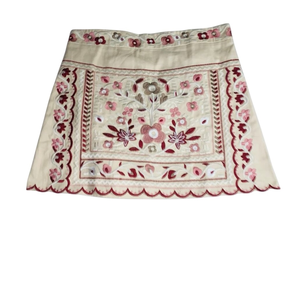 Lulus‎ Don't Stop the Party Beige Embroidered Mini Skirt NWT SIZE XL - Picture 7 of 14